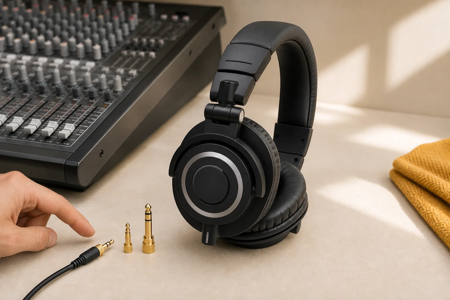 オーディオテクニカ ATH-M50xBLの設置まわりを確認するイメージ