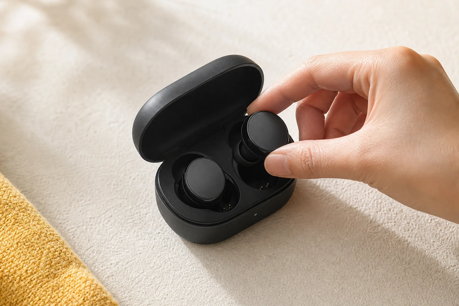 ボーズ Bose QuietComfort Earbudsの設置まわりを確認するイメージ