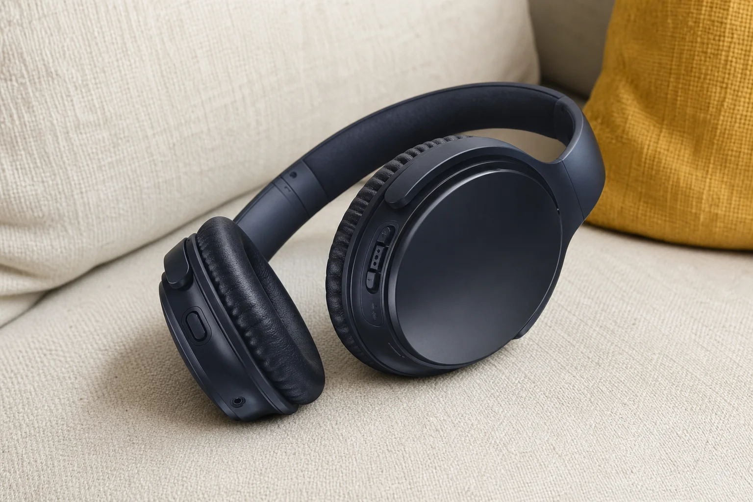 ボーズ QuietComfort 35 wireless headphonesの設置まわりを確認するイメージ