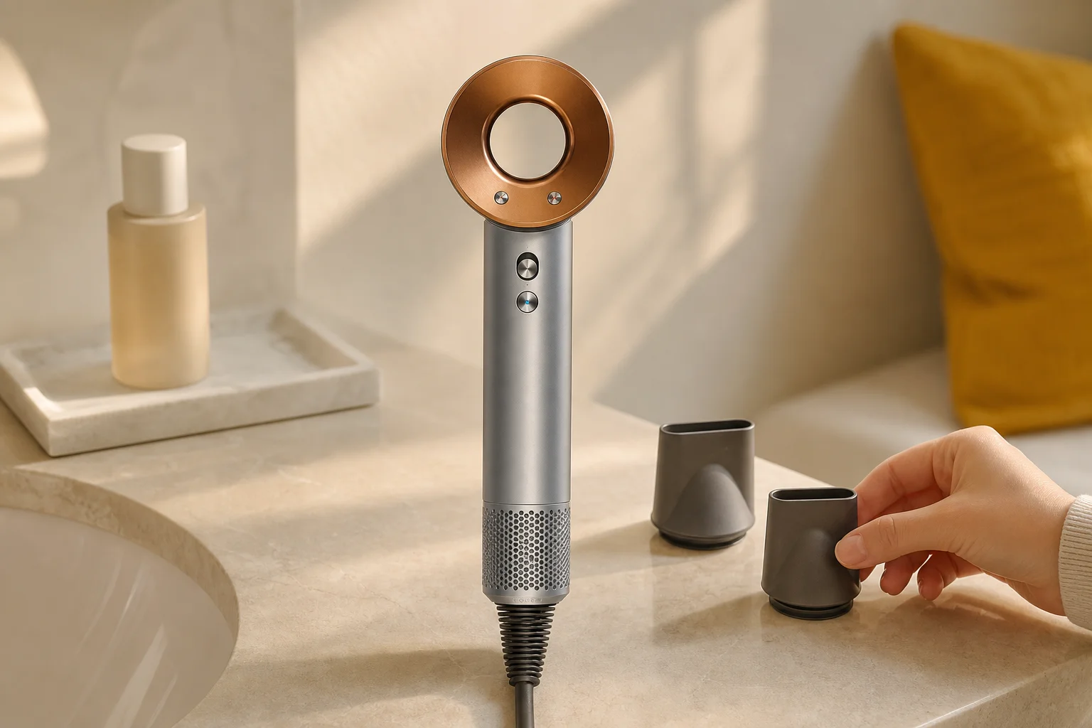 Dyson HD08 BNBCの設置まわりを確認するイメージ
