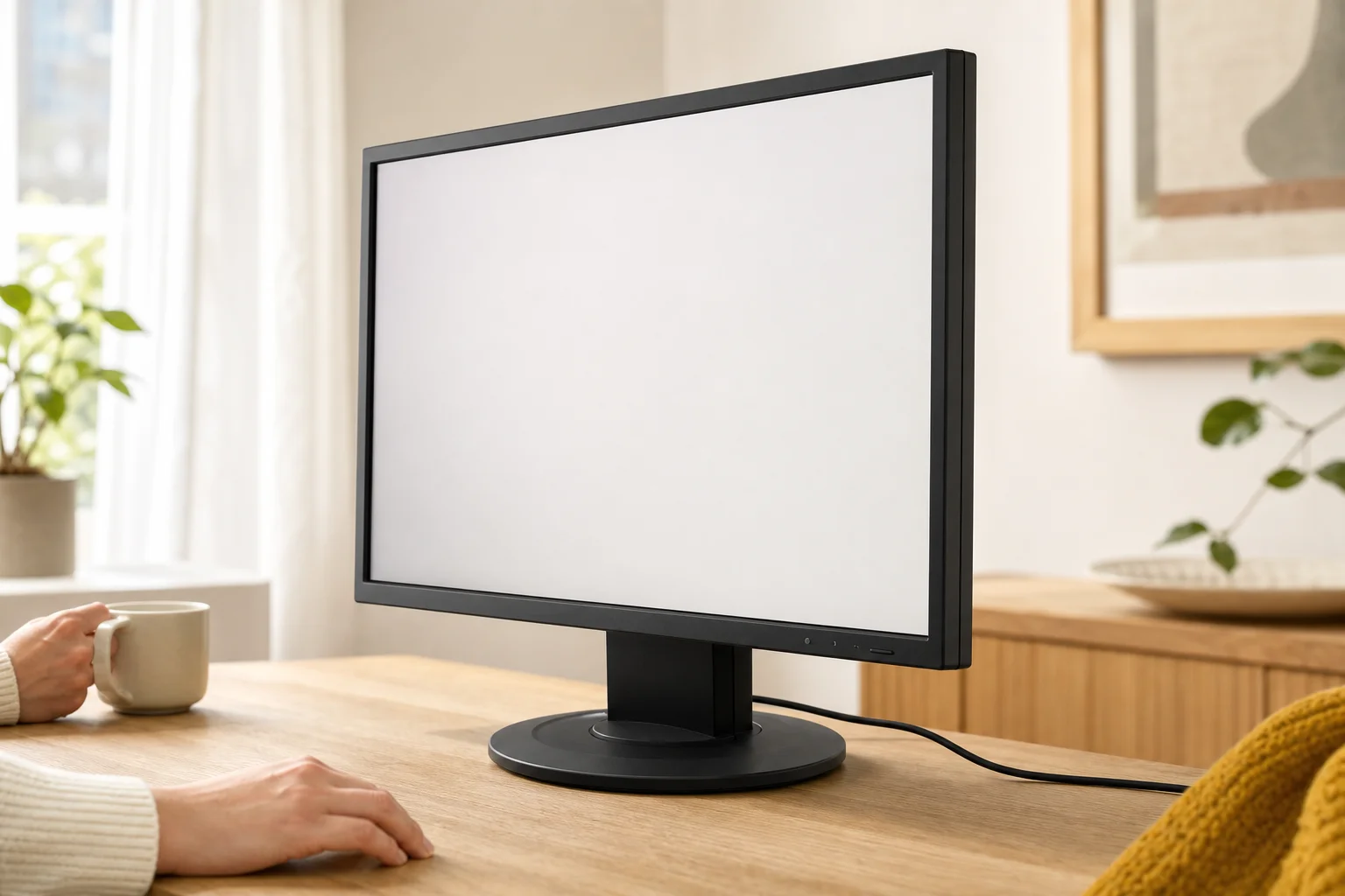 EIZO EV2410Rの設置まわりを確認するイメージ
