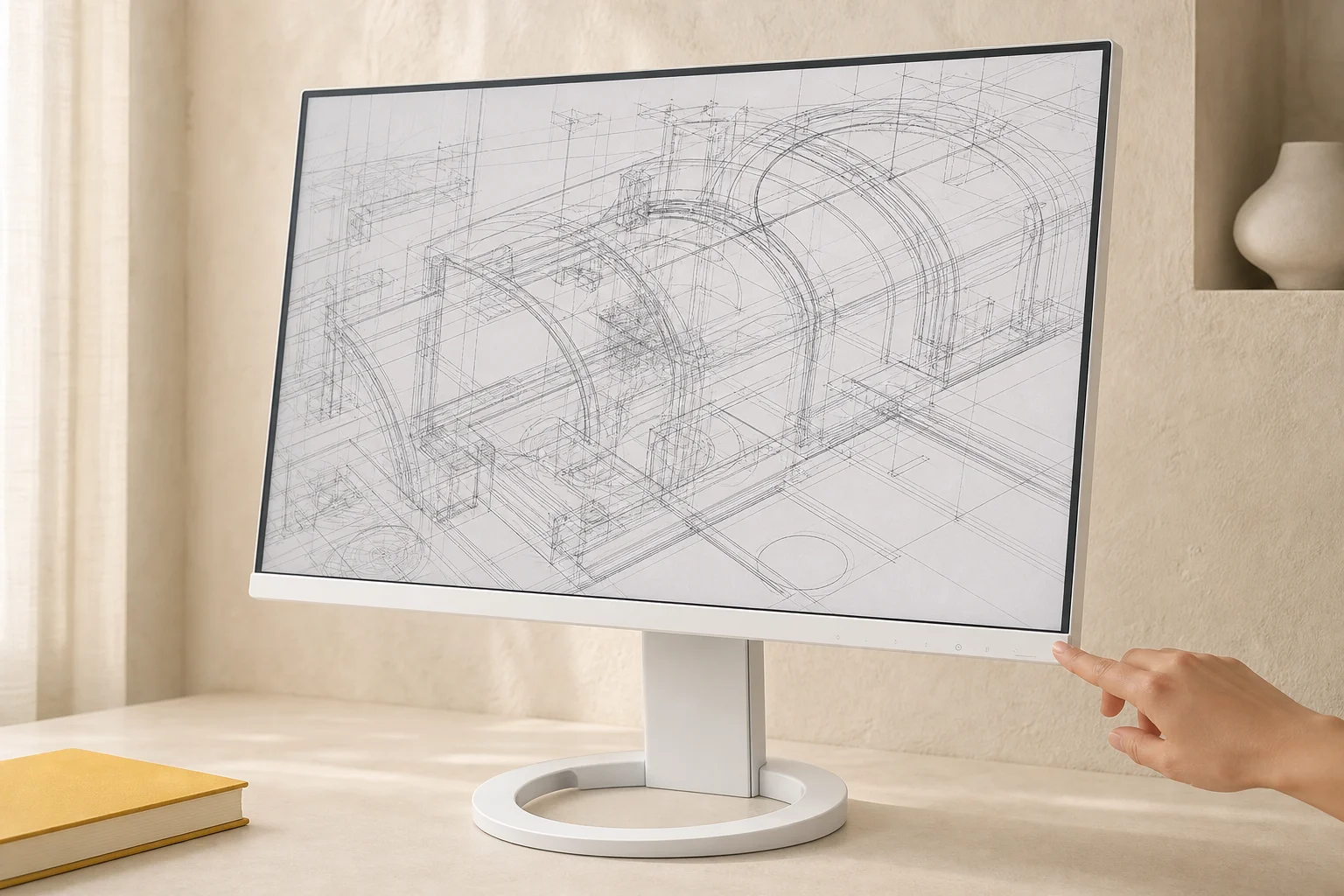 EIZO EV2740Sの設置まわりを確認するイメージ