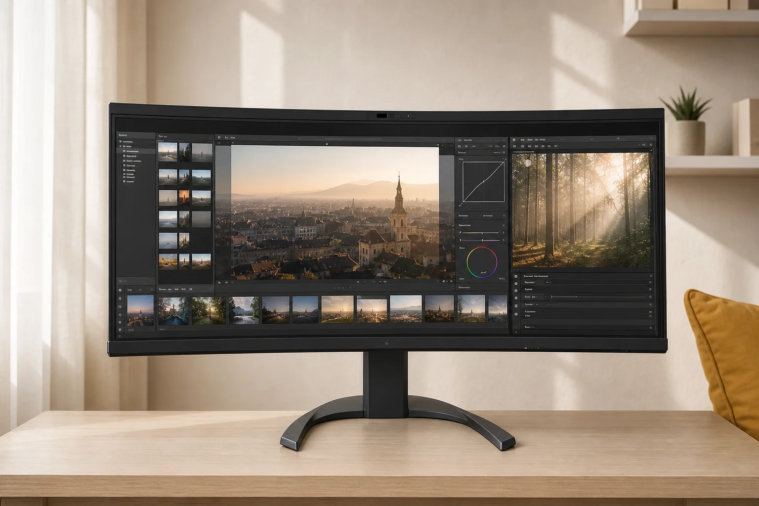 EIZO EV3450XCの設置まわりを確認するイメージ