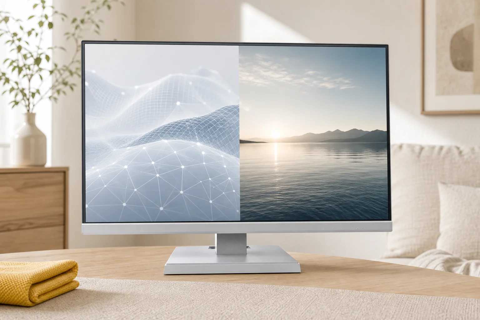 I-O DATA LCD-A241DW-AGの設置まわりを確認するイメージ
