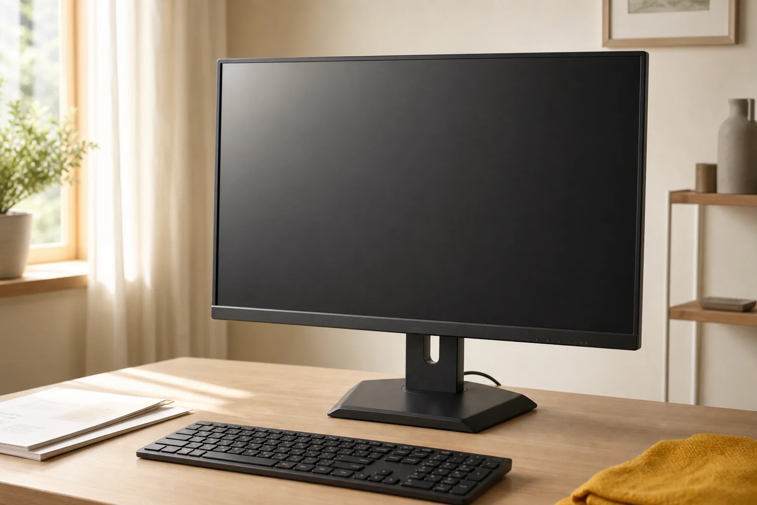 I-O DATA LCD-CU321D-Fの設置まわりを確認するイメージ