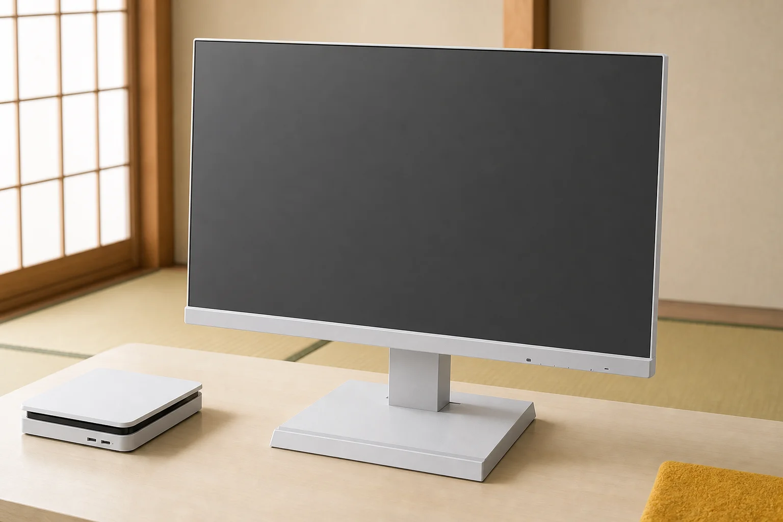 I-O DATA LCD-GD242UDWの設置まわりを確認するイメージ