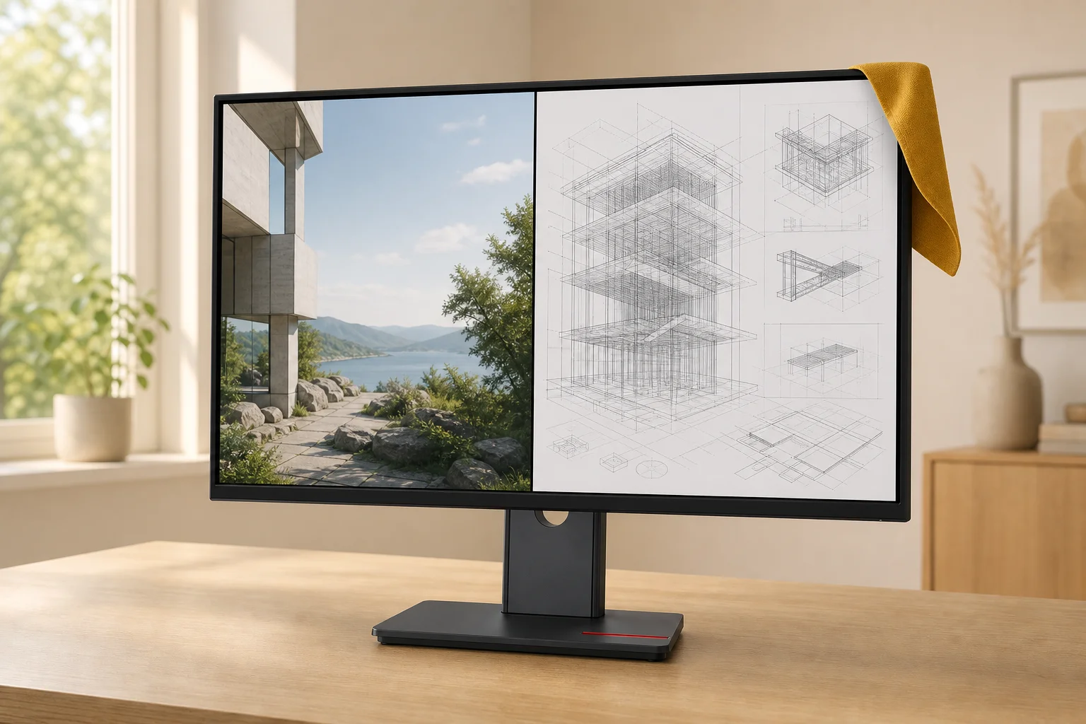 Lenovo ThinkVision T27UD-40を暮らしの中で使うイメージ