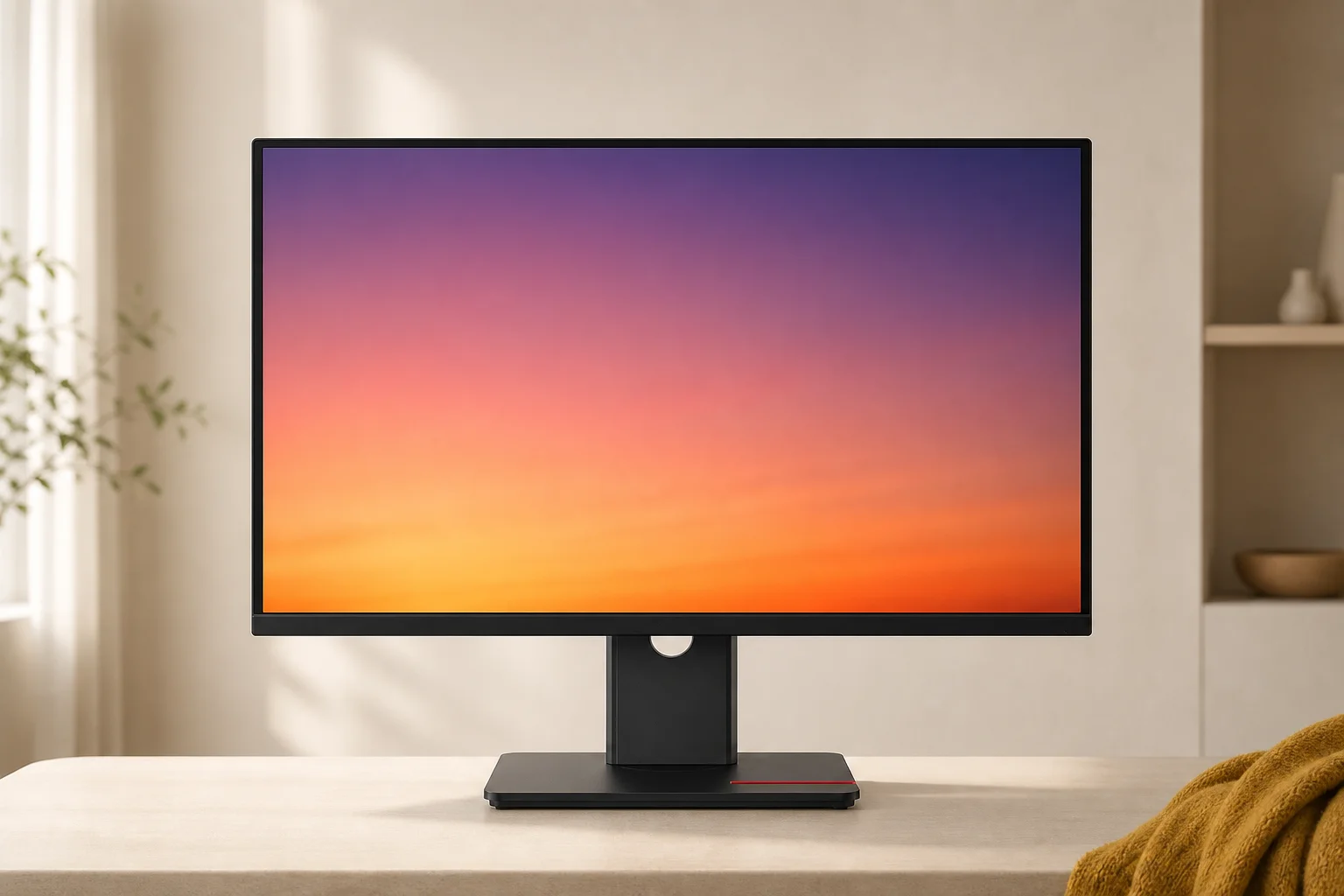 Lenovo ThinkVision T27UD-40の設置まわりを確認するイメージ