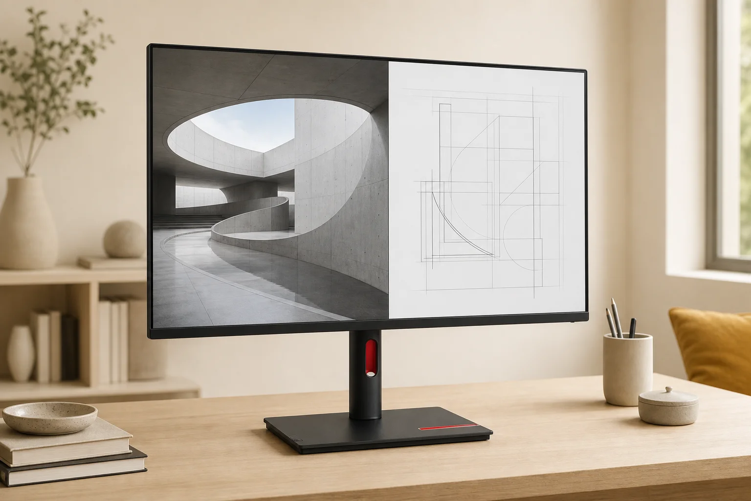 Lenovo ThinkVision T32p-30を暮らしの中で使うイメージ