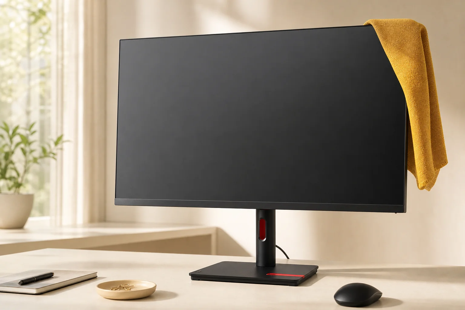 Lenovo ThinkVision T32p-30の設置まわりを確認するイメージ