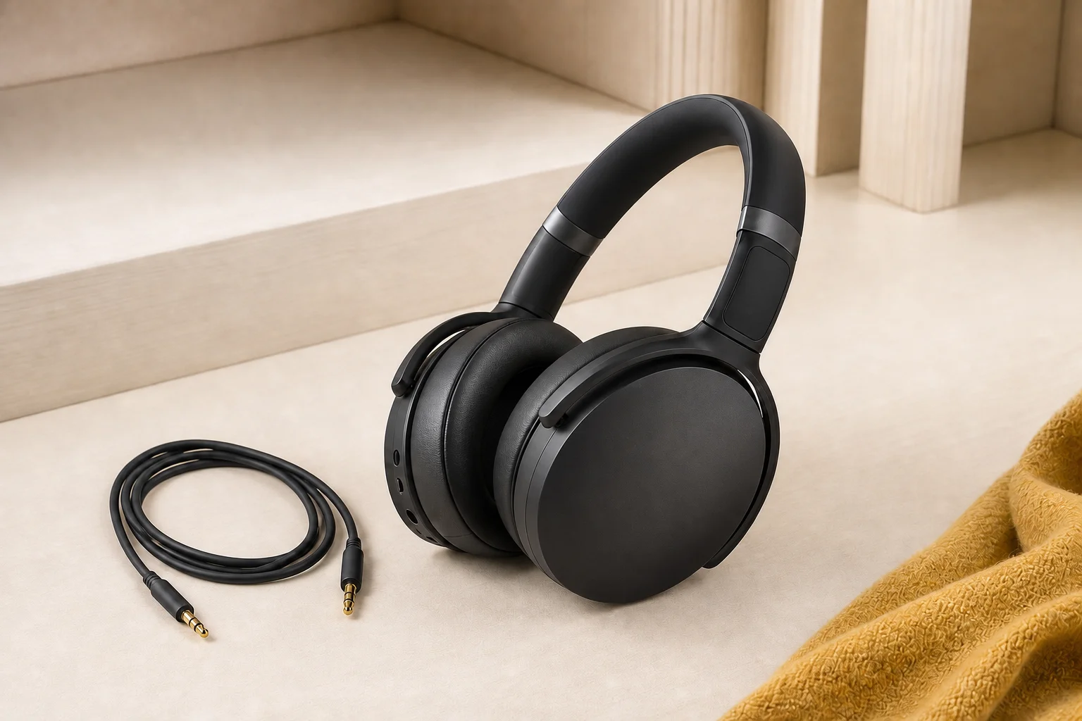 Sennheiser HD 450BTの設置まわりを確認するイメージ
