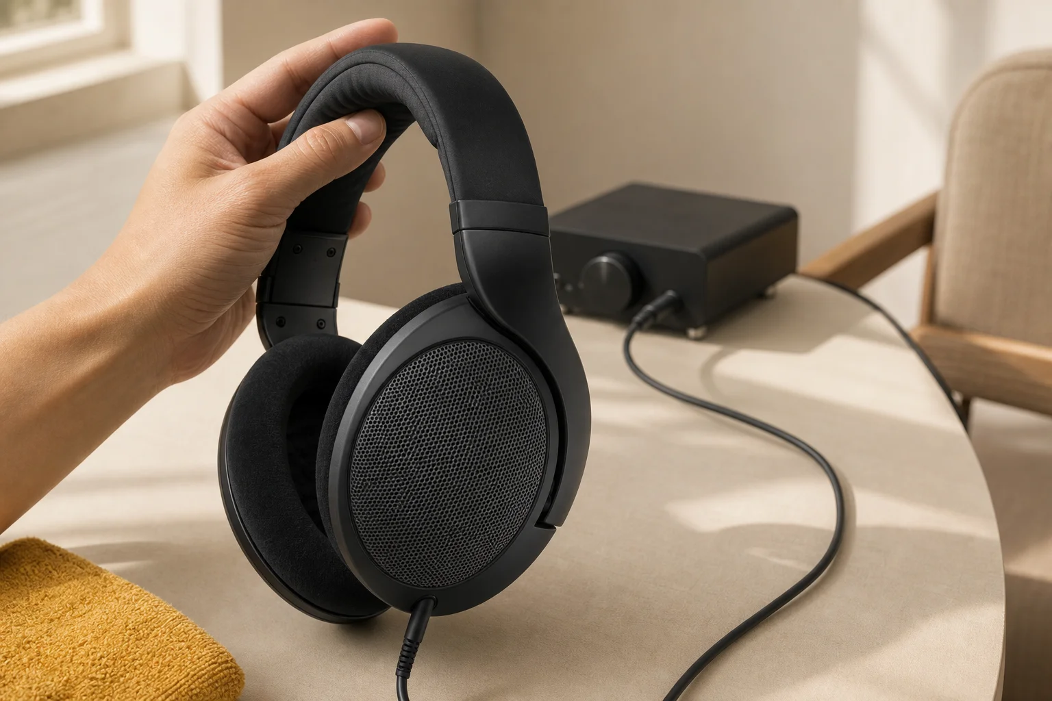 Sennheiser HD 550の設置まわりを確認するイメージ