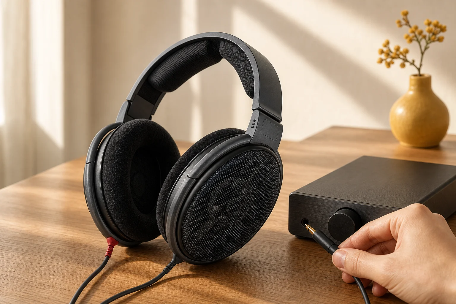 Sennheiser HD 600の設置まわりを確認するイメージ
