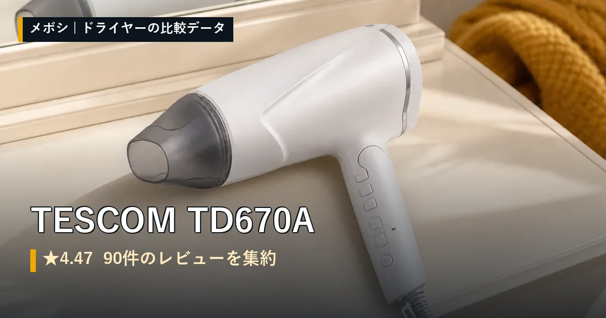 TESCOM TD670Aのレビューデータまとめ