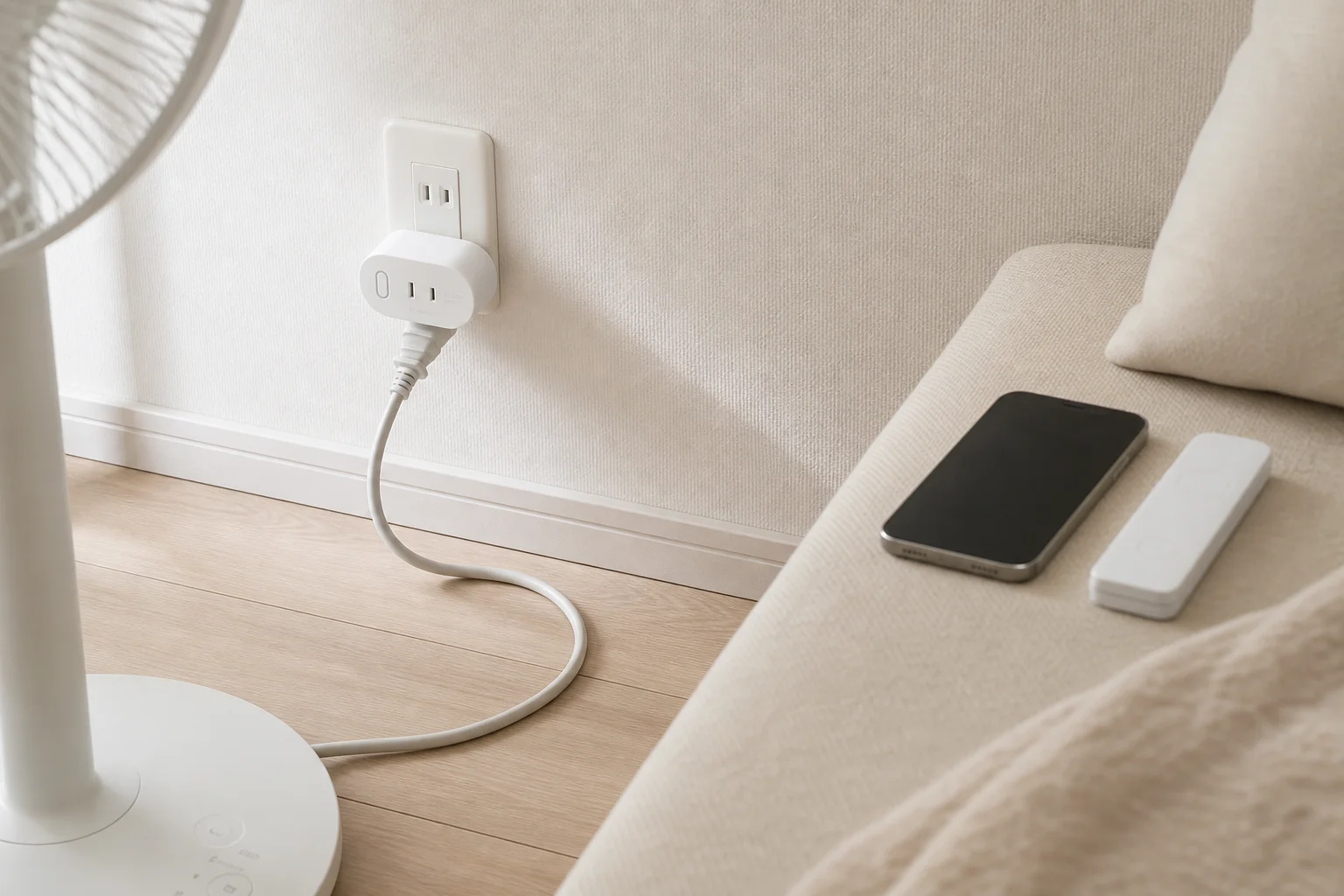 スマートプラグとスマートリモコンを併用する部屋のイメージ